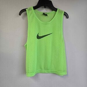 Nike Neon Lime Green Mesh Cropped Tank Top - Size Small